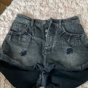 Black One Teaspoon High Waisted Bandit Shorts